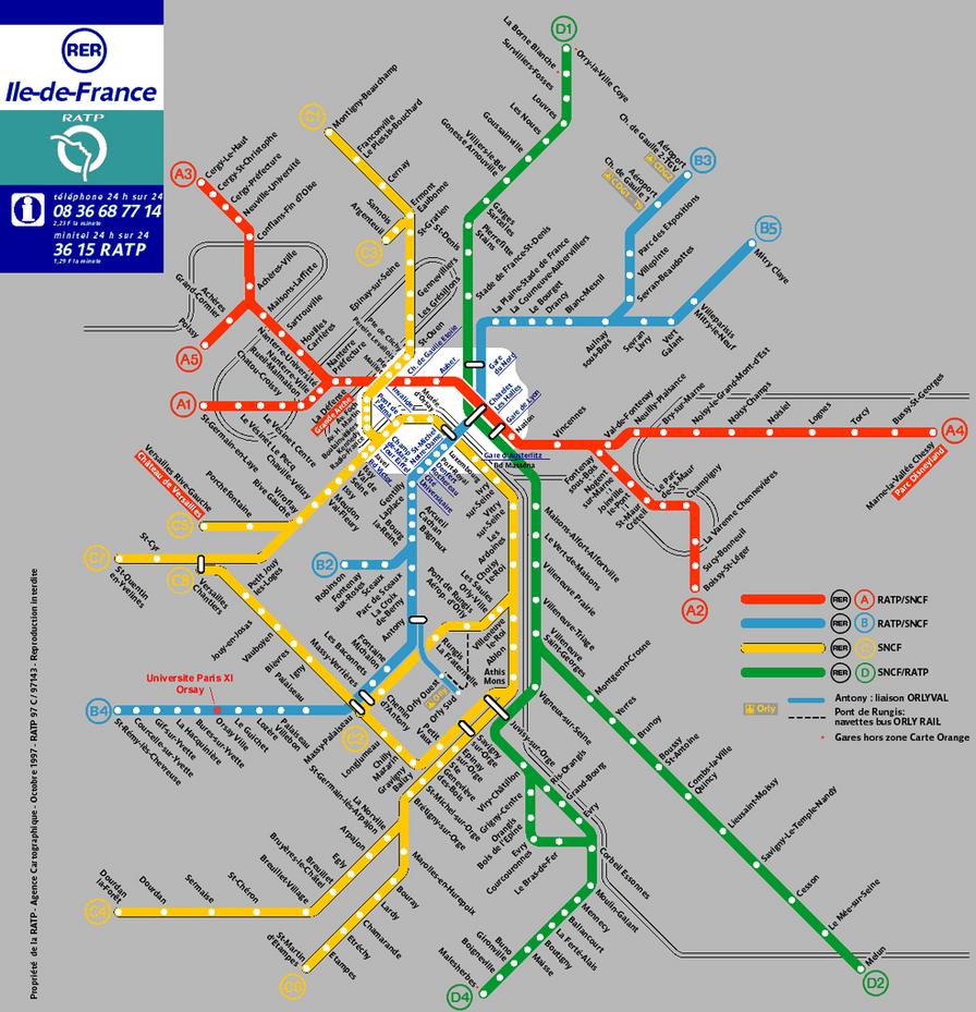 Rer Paris Map Rer Paris Map