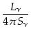 $\displaystyle {\frac{L_{\nu}}{4 \pi S_{\nu} }}$