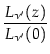 $\displaystyle {\frac{L_{\nu '}(z)}{L_{\nu '}(0)}}$
